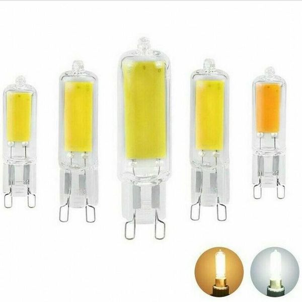 

bulbs 10pcs glass g9 led mini spotlight g4 cob bulb 7w 9w 12w 15w 220v chandelier light replace 30w 40w 50w halogen lamp bombillas