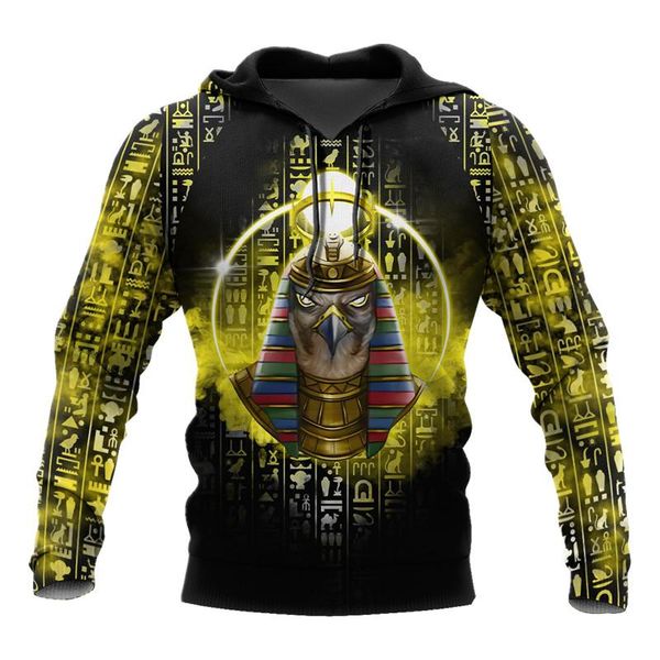 

men's hoodies & sweatshirts product god of egypt-ra 3d printed autumn fashion hoodie hooded sweatshirt street casual zipper style, Black