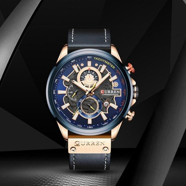 

wristwatches luxury fashion men's watch blue sports business leather belt casual waterproof quartz watches relogio masculino, Slivery;brown