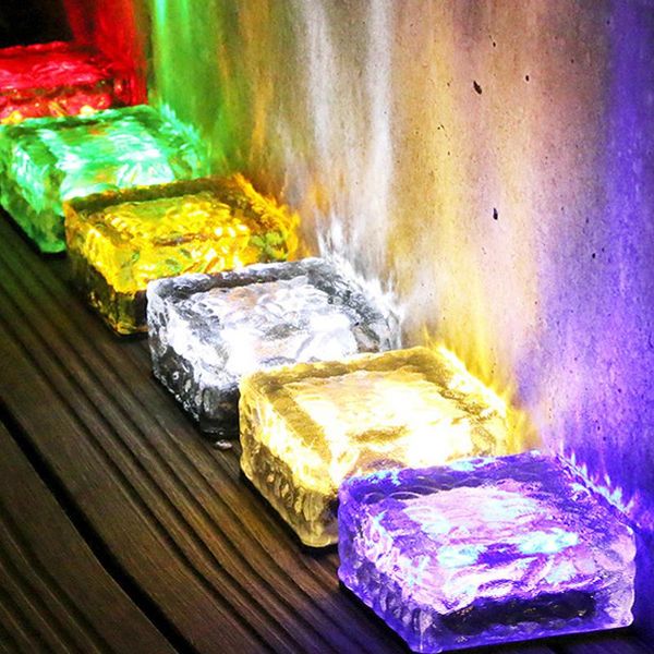 

solar lamps lawn garden light led brick ice cube outdoor decoration lamp stair pathway driveway landscape patio christmas