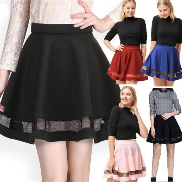 

skirts fashion women skirt kawaii faldas ladies midi womens pleated saias korea clothes summer tutu femme, Black