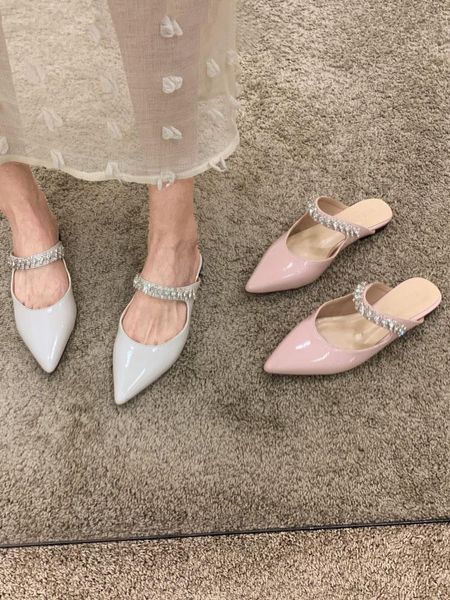 

slippers women summer outdoor 2021 fashion flashing diamond non-slip low-heel pointed mules shoes for, Black
