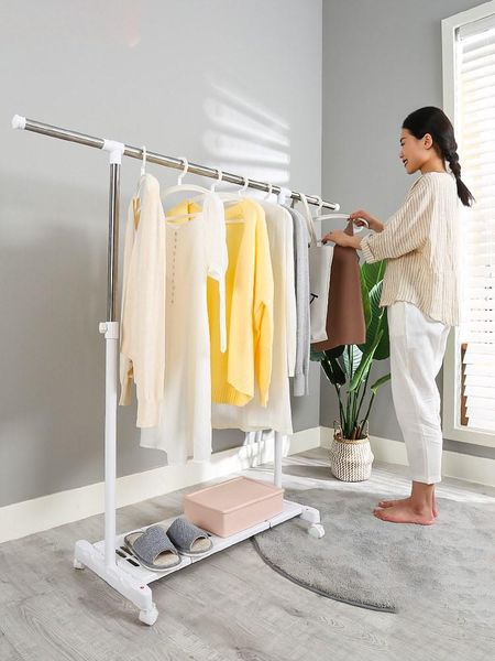 

hangers & racks floor drying rack bedroom balcony folding simple indoor towel single-pole hanger with pulley easy movement