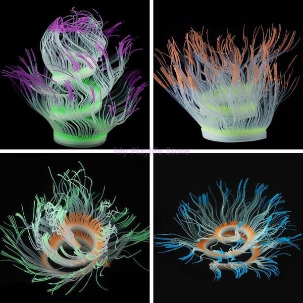 

decorations silicone fluorescent aquatic plant coral fish tank aquarium decoration ornaments decor supplies c42