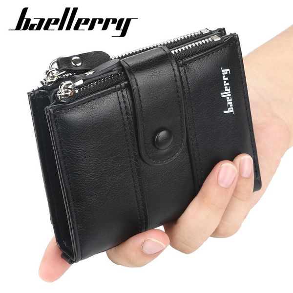 

baellerry 2021 fashion men wallet leather multiple card slots men's purses & designer po passport purse wallets, Red;black
