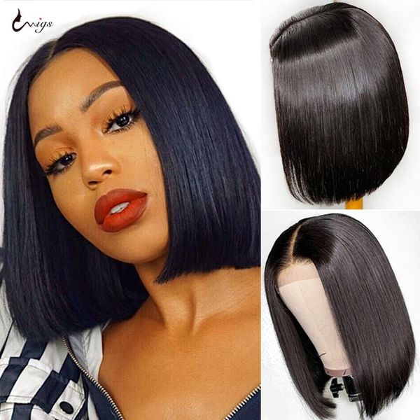 

lace wigs uwigs bob wig front human hair transparent 13x4 frontal straight natural, Black;brown