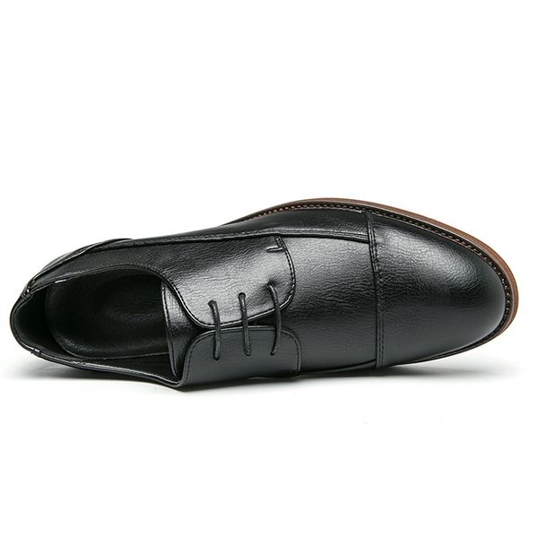 

464748 size mens shoes business leather shoes plus size lace up leather fashion business formal wear leather shoes mens fashion, Black