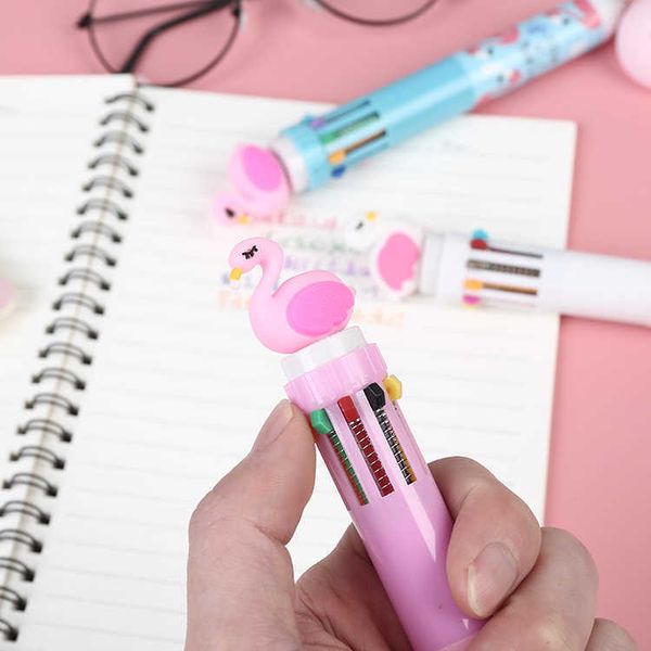 

pen cartoon multi color ballpoint flamingo fresh oil creative cartoon lovely ten color hand account