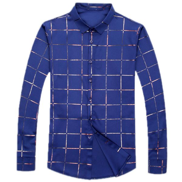 

2021 brand casual spring luxury plaid long sleeve slim fit men shirt streetwear social dress shirts mens fashions jersey 2309, White;black