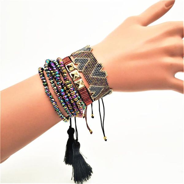 

charm bracelets go2boho heart bracelet women perles miyuki love pulseras mujer 2021 summer beach jewelry crystal tassel, Golden;silver