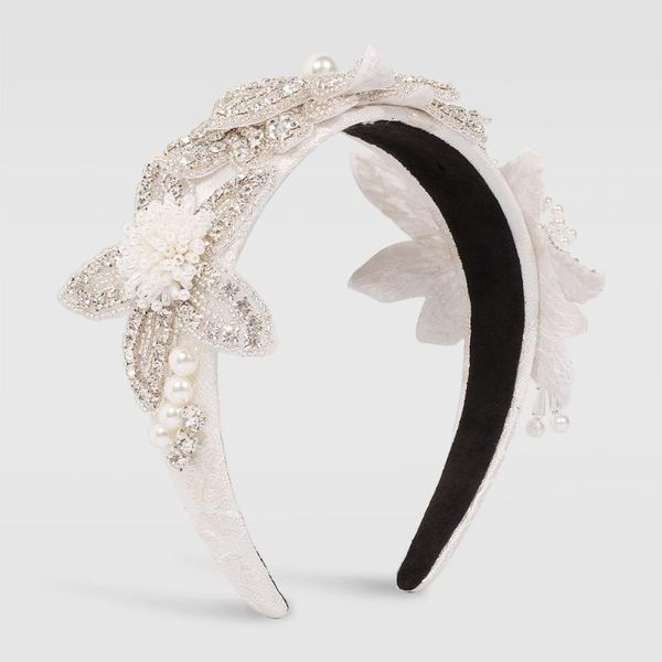

hair clips & barrettes handmade luxury pearl flower rhinestones headband women accessories jewelry bridal hairband party wedding headbands, Golden;silver