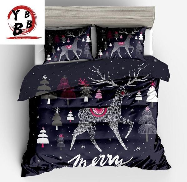 

bedding sets giraffe print fabric twin full  king size 3d duvet cover set cartoon christmas tree pillowcase