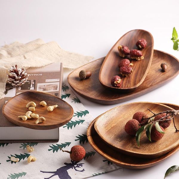 

dishes & plates solid wood pan plate sushi serving platter fruit saucer tea tray dessert dinner lovesickness dinnerware set