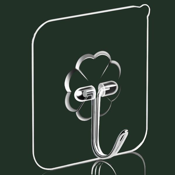 

12/36x adhesive hooks holder stick on wall transparent seamless kitchen bathroom & rails