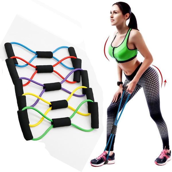 

resistance bands yoga elastic fitness 8 word chest expander rubber tubing pull on rope workout band muscle expansion