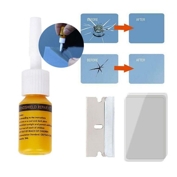 

car cleaning tools window repair windshield tool glass fluid resin cure strips razor blade kit windscreen crack tslm