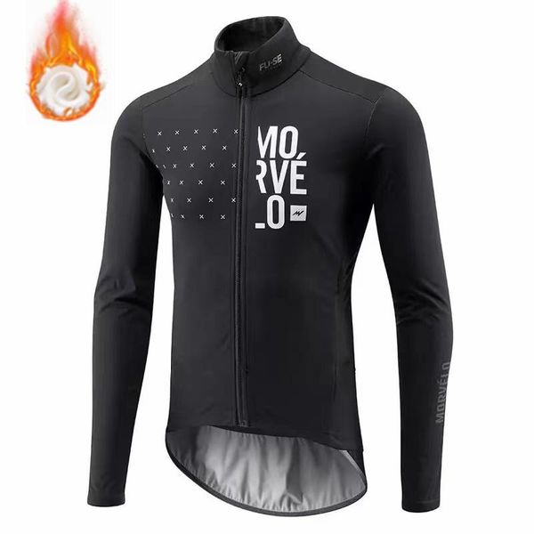 

racing sets morvelo 2021 winter thermal fleece cycling jersey men's outdoor riding bike wear ropa ciclismo clothing clothes, Black;blue