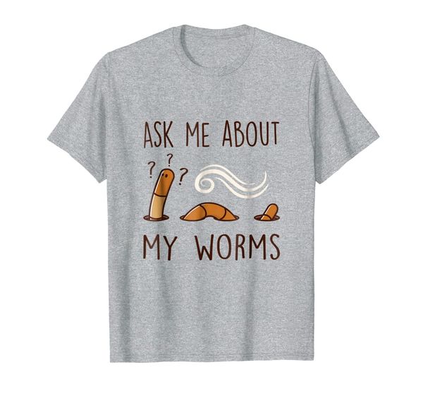 

ask me about my worms. worm composting t-shirt, White;black
