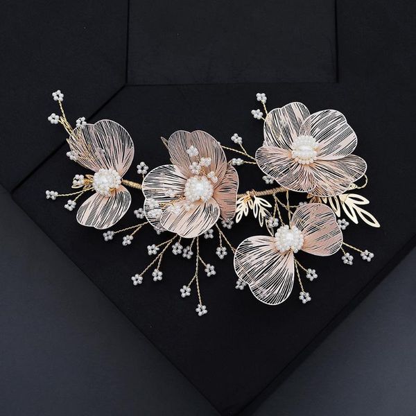 

hair clips & barrettes krasivaya gold color pearl crystal wedding combs accessories for bridal flower headpiece women bride ornaments, Golden;silver
