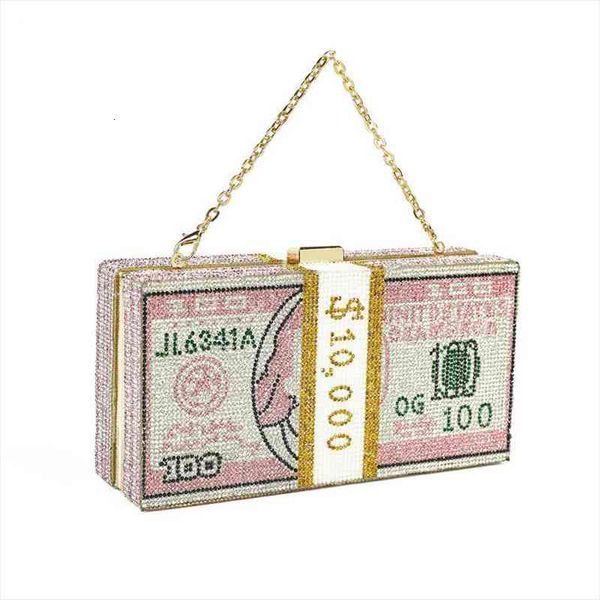 

bee in fly crystal evening bags money usd dollar design diamond party purse clutch