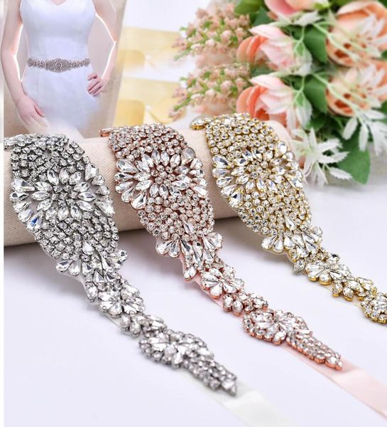 

wedding sashes ueen s123 rhinestone belt evening rose golden belts for women bridesmaid sash bridal shower bride trim, White
