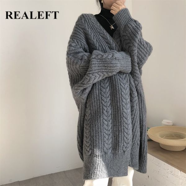 

autumn winter cardigans women's sweaters fashionable bat sleeve oversize warm wild knitwear female 210428, White