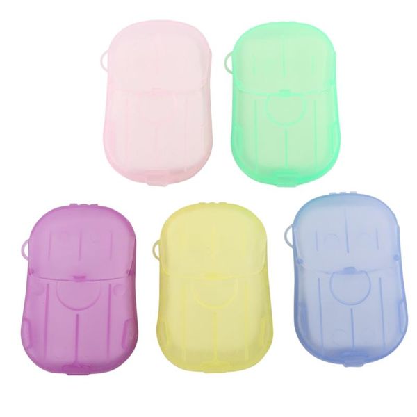 

soap dishes 5 boxes/lot(20 pieces/box) convenient washing hand bath flakes travel portable scented slice sheets foaming box paper(rando