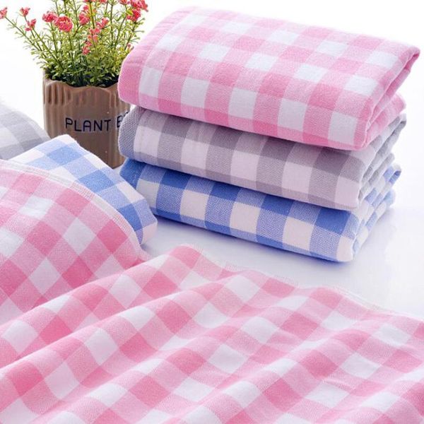 

towel 1pc 35x75cm cotton face towels classic plaids hand hair bath home use
