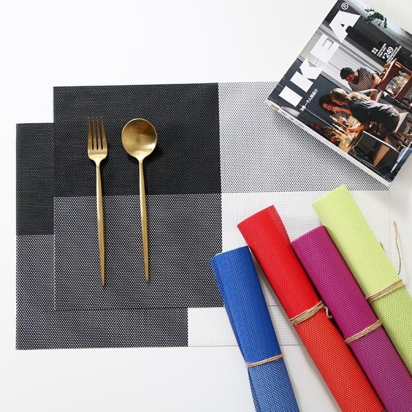 

4pcs woven placemats for table pvc napkin track on the restaurant decoration deskmodern cutlery