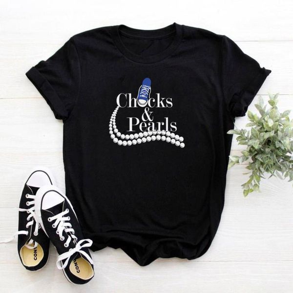 

women's t-shirt chocks pearls t shirt women shoe pattern camiseta mujer o-neck cotton short sleeve tshirt fcasual graphics femme t-shir, White