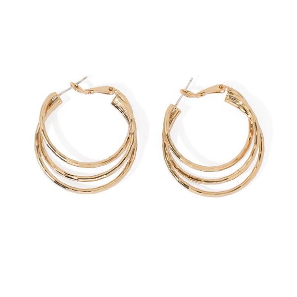 

hoop & huggie design circlesstacked with lines gold earring woman 2021 earrings accessories charms, Golden;silver