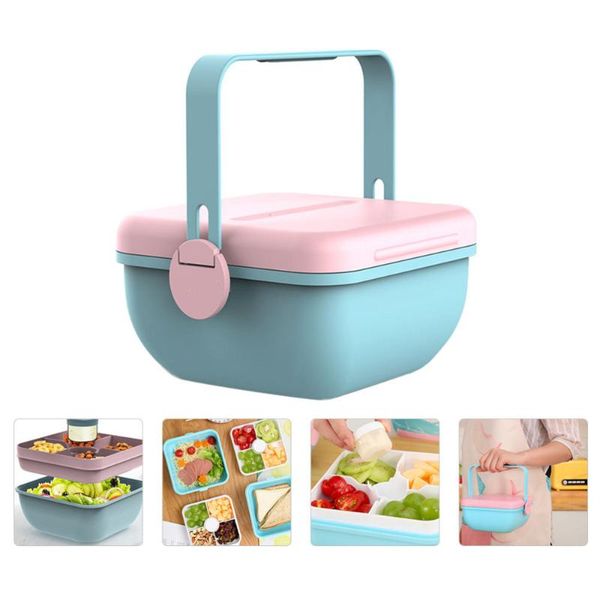 

dinnerware sets 1pc home bento box fresh-keep storage container (blue)
