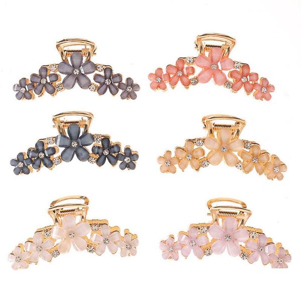 

girls hair accessories hairclips bb clip barrettes clips ornament crystal meta-hair card flower grip d3267, Slivery;white