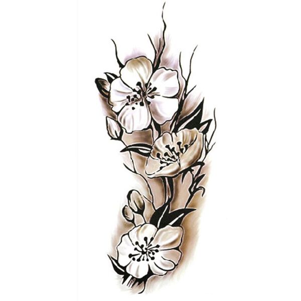 

temporary tattoos removable safe arm fashion custom plum blossom diy accessory easy apply black white tattoo