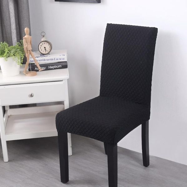 

chair covers solid color plaid spandex elastic dining protective case soft flannel stretch office thick cover for banquet