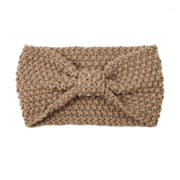 

winter warm knitting cross headwear women solid fabric headband female wool bow thick turban crochet wide wrap stretch headdress1