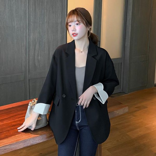 

women's suits & blazers blazer women2021 spring female korean version of loose suit jacket fashion women and jackets, White;black