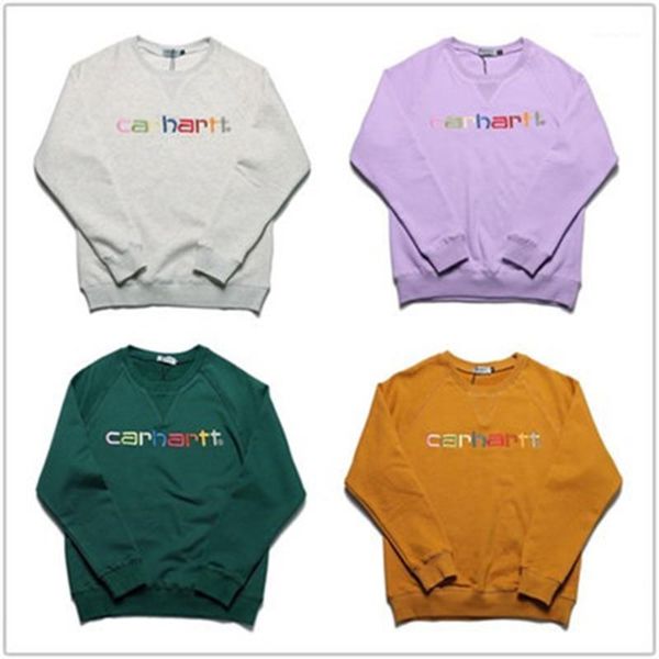 

men's hoodies & sweatshirts 2021 spring autumn pullover color letter embroidery logo men women casual cotton plus velvet, Black