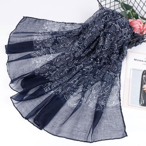 

scarves printe cashew hijab scarf floral shawls muslim viscose wraps fashion islamic pashmina headband long, Blue;gray