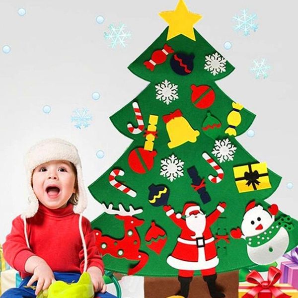 

christmas decorations felt cartoon tree decorative pendant wall stickers children's handmade puzzle diy toys