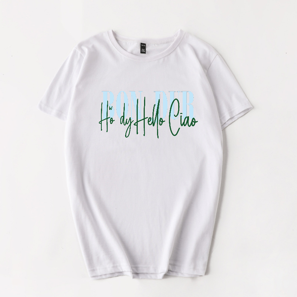 

women's t-shirt oversized s-3xl 100% cotton 7 color summer letter print casual o-neck short sleeve tshirt, White