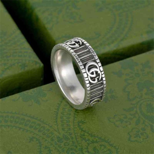 

85% off factory clearance ancient home double stripe ring ins three-dimensional old male and female couple ring pair ring, Silver