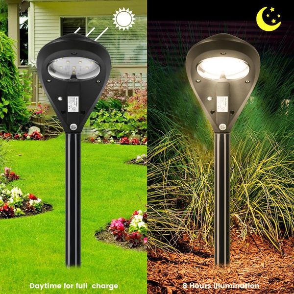 

solar bollard light led stick lights 2pcs lawn control spike spotlight waterproof wireless lamp lamps