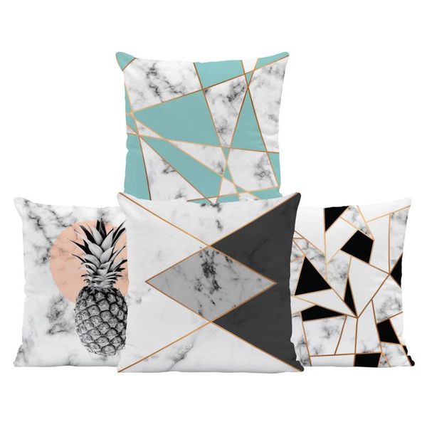 

cushion/decorative pillow pink geometric abstract decorative pillows case marble pattern flower designer white and black grey cushion cover