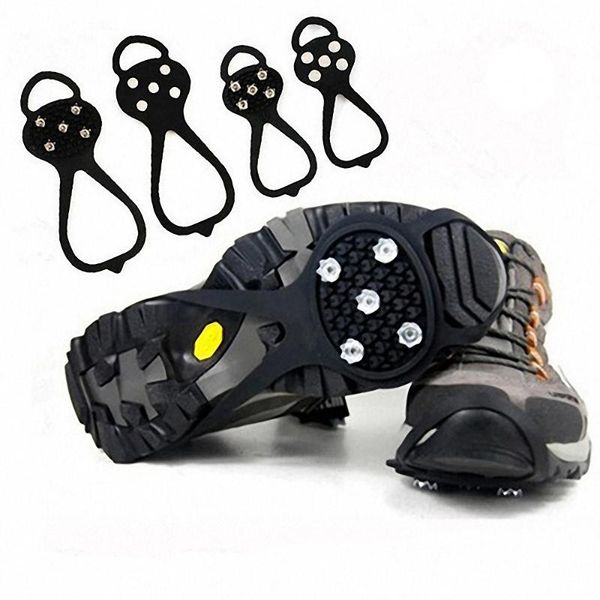 

outdoor ice grippers crampons anti-skid snow easy use ground walking shoe spike grips survival camping multi tool cords, slings and webbing