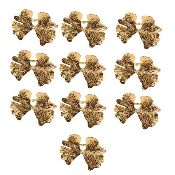 

10pcs/lot vintage ginkgo leaf napkin buckle ring forest series wedding rings