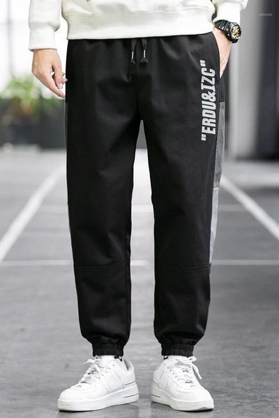 

men's pants fashion cargo harajuku trend streetwear men casual elastic waist joggers clothing trousers, Black