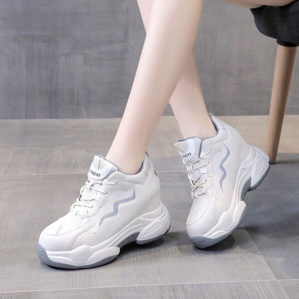 

dress shoes women platform sneakers breathable casual ladies chunky 2021 woman high fashion brand thick soled wedge harajuku, Black