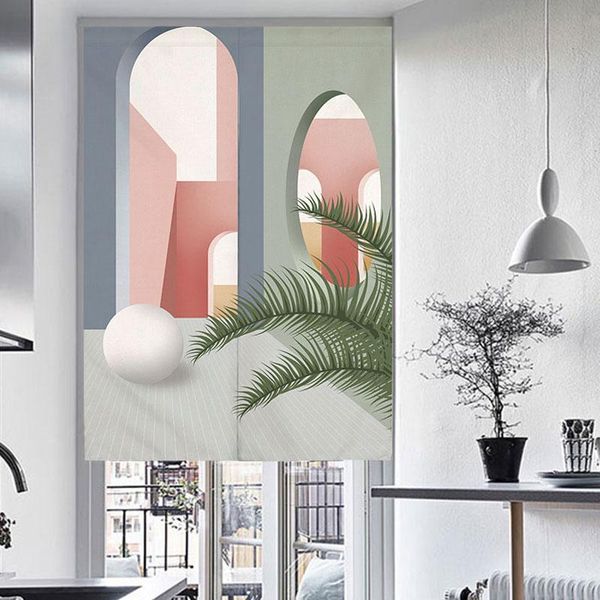 

curtain & drapes nordic partition kitchen bedroom printed geometric drape porch half door blinds small window cloth home textiles s059#d