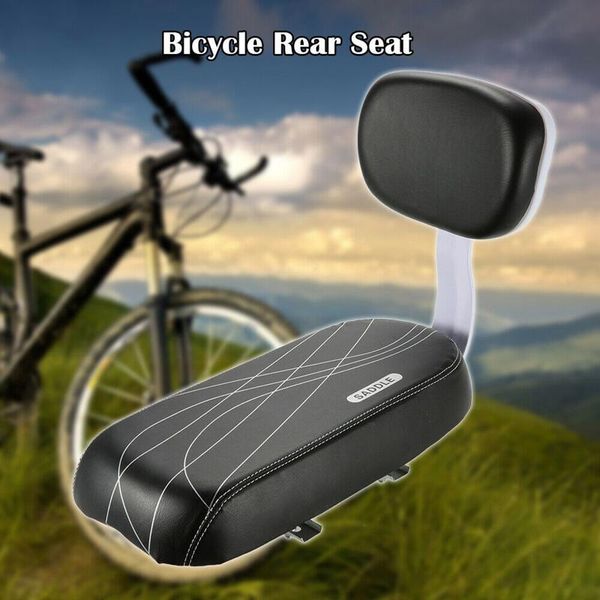 

bike saddles child back seat pu leather soft cushion rear rack bicycle saddle with backrest accessories